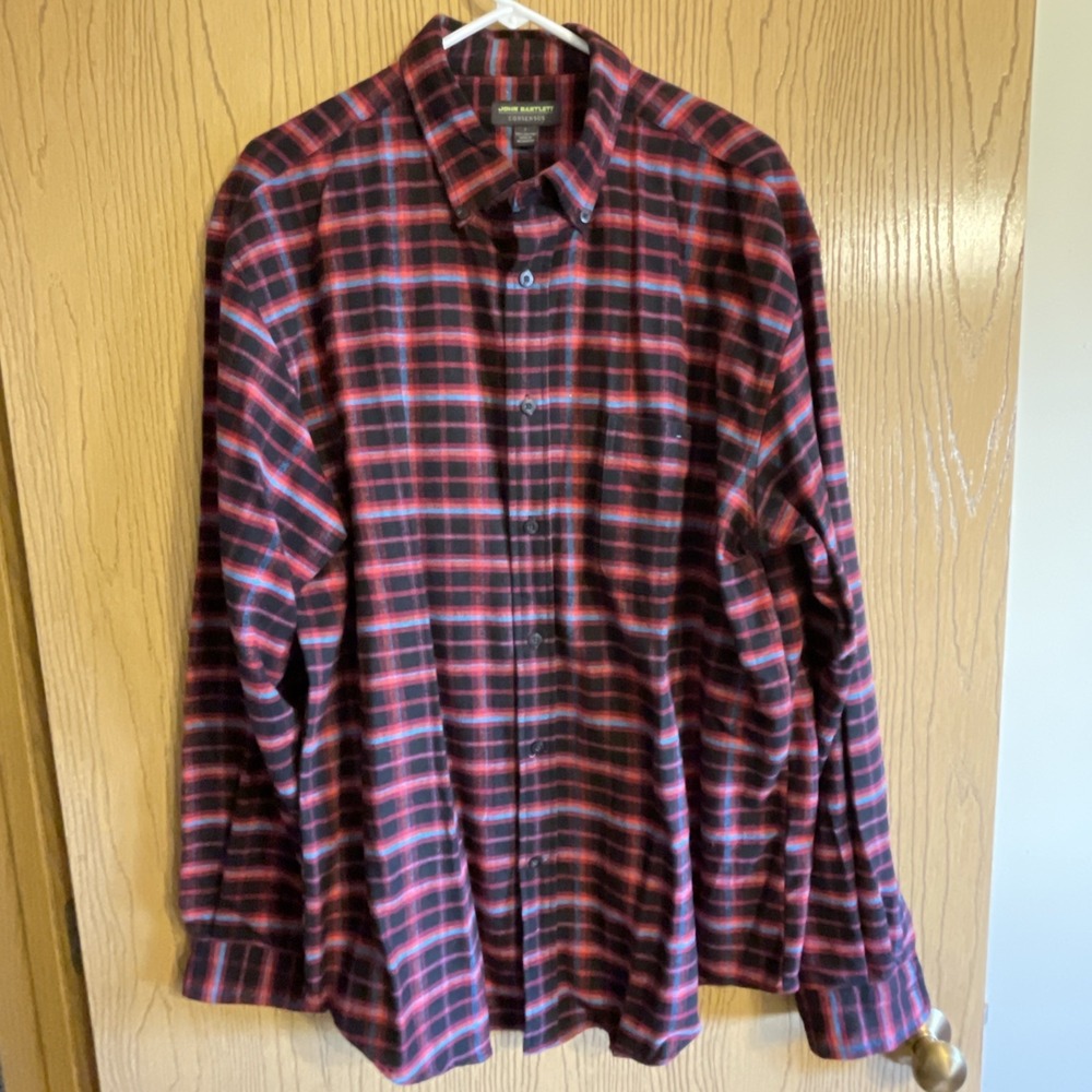 Men's John Bartlett consensus flannel shirt long sleeve button down multicolor L